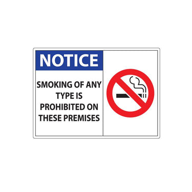 ZING No Smoking Decal, 5X7, 2/PK- Model 1834D